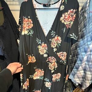 Derek Heart Gray Floral Dress